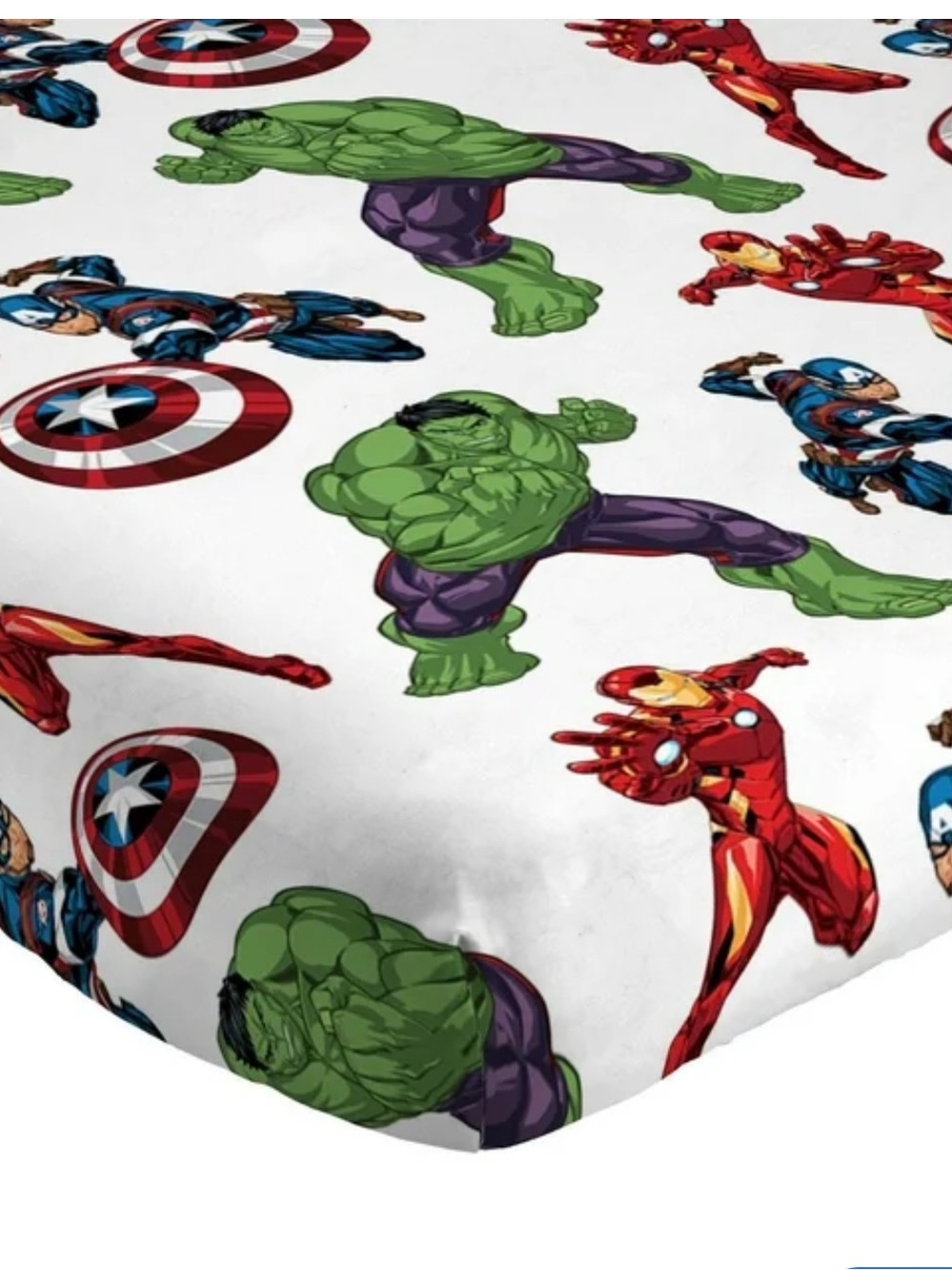 Marvel Avengers Twin Kids Sheet Set - White, Green, Red, Blue